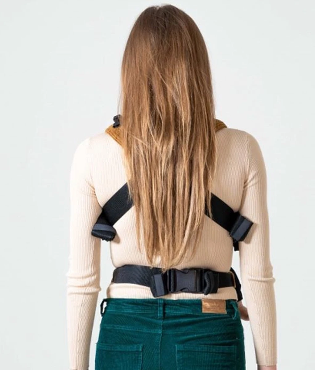 ByKay - Draagzak - Click Carrier Classic - Ribbed Velvet - Mustard Brown - Afbeelding 4