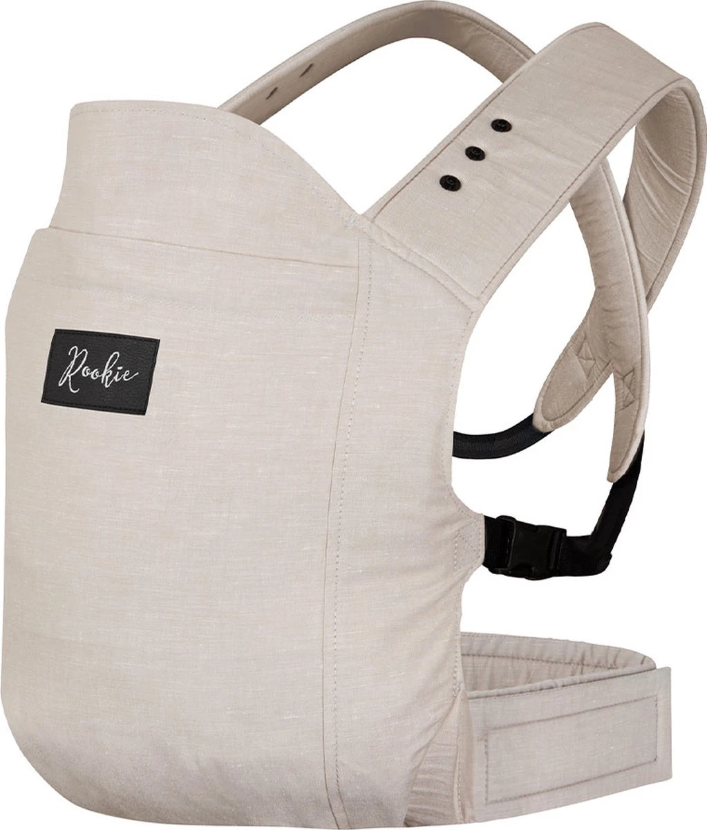 ROOKIE Baby Premium Draagzak- Design Buikdrager - Comfortabel En Ergonomisch - Pasgeboren Babydrager - Peuterdrager - Biologisch Katoen - Super Zacht - Unisex: Voor Mama En Papa (Beige) 4 ROOKIE Baby Premium Draagzak- Design Buikdrager - Comfortabel En Ergonomisch - Pasgeboren Babydrager - Peuterdrager - Biologisch Katoen - Super Zacht - Unisex: Voor Mama En Papa (Beige) - Afbeelding 2
