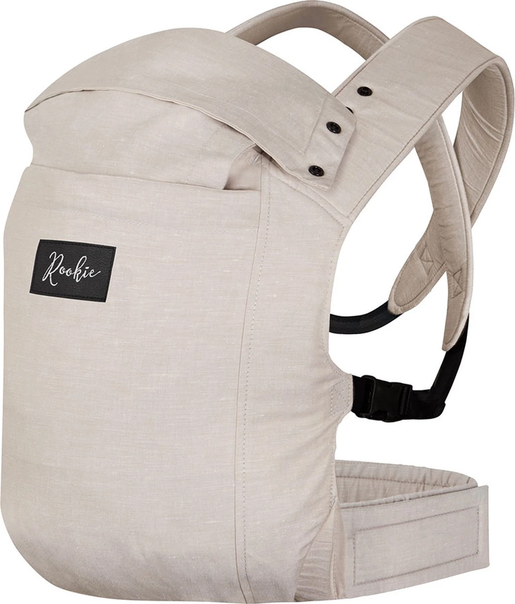 ROOKIE Baby Premium Draagzak- Design Buikdrager - Comfortabel En Ergonomisch - Pasgeboren Babydrager - Peuterdrager - Biologisch Katoen - Super Zacht - Unisex: Voor Mama En Papa (Beige) 6 ROOKIE Baby Premium Draagzak- Design Buikdrager - Comfortabel En Ergonomisch - Pasgeboren Babydrager - Peuterdrager - Biologisch Katoen - Super Zacht - Unisex: Voor Mama En Papa (Beige) - Afbeelding 4