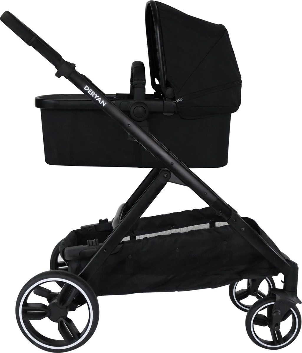 Deryan Evy Kinderwagen - Duo Kinderwagen - Uitbreidbaar - Inclusief Reiswieg - Zwart - Afbeelding 8