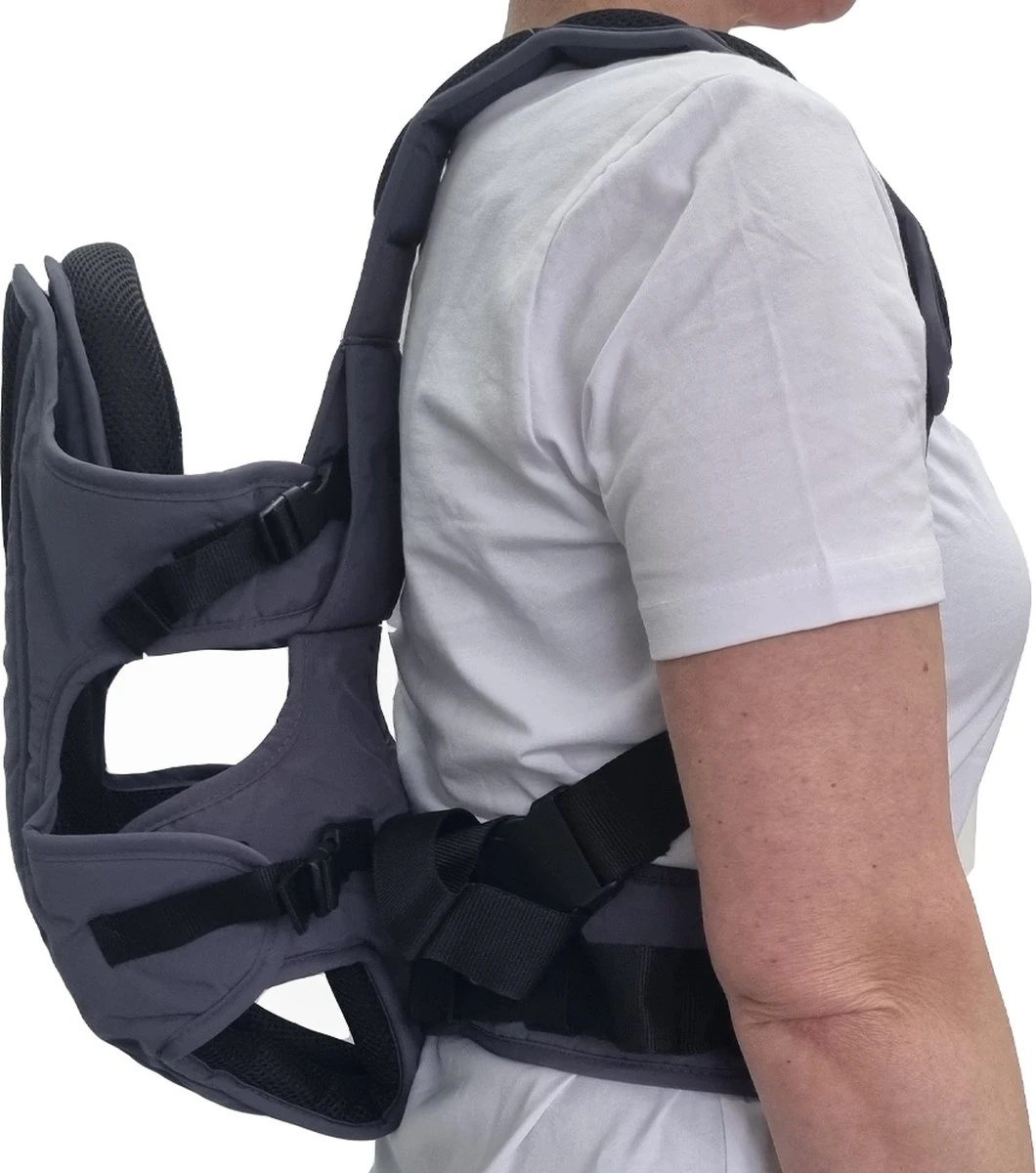 Merkloos Ergonomische Babydrager - Grijs - Draagzak - Voor Buik En Rug - Afbeelding 7