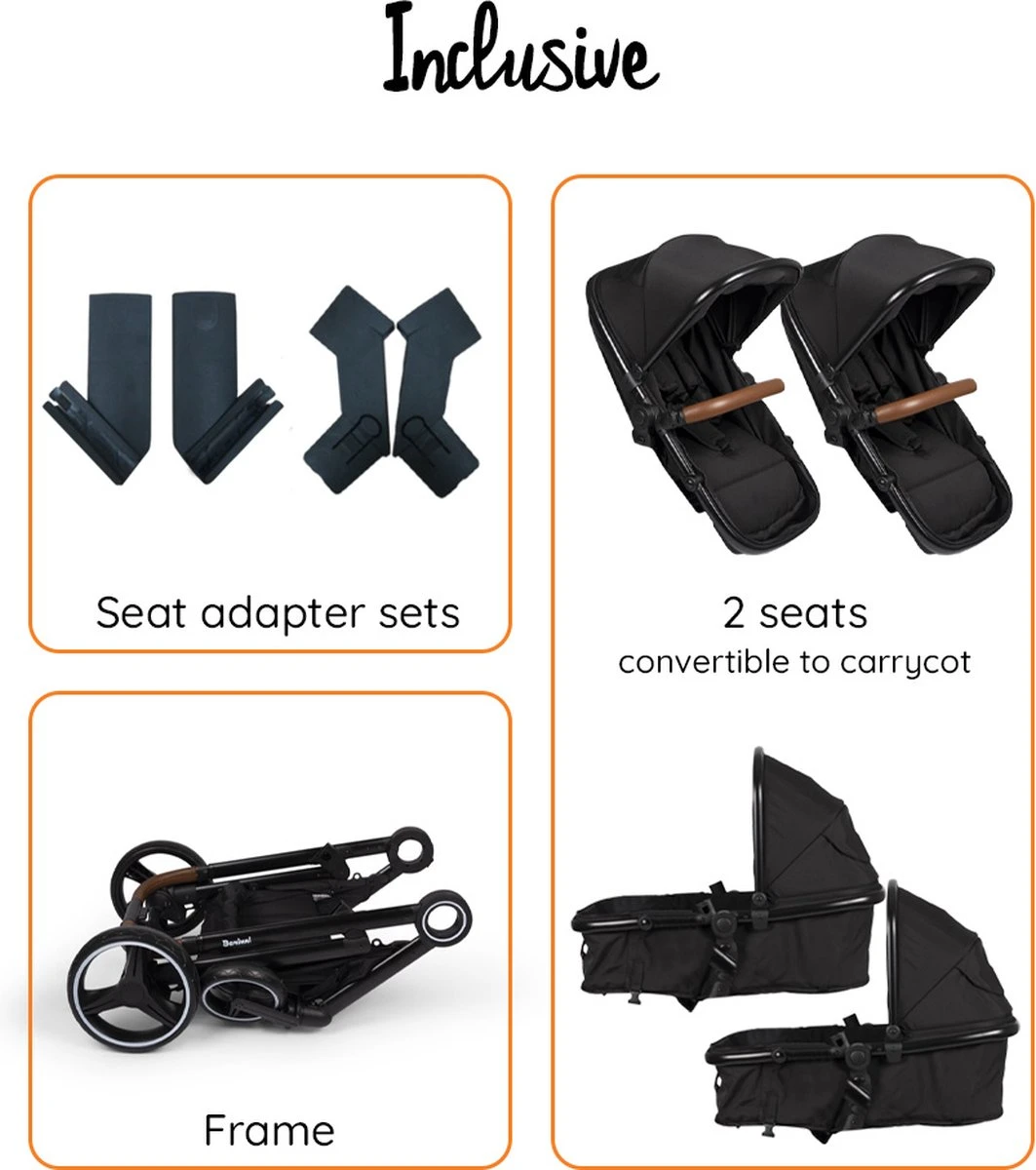 Baninni Duo Kinderwagen Luiz Grijs - Afbeelding 2