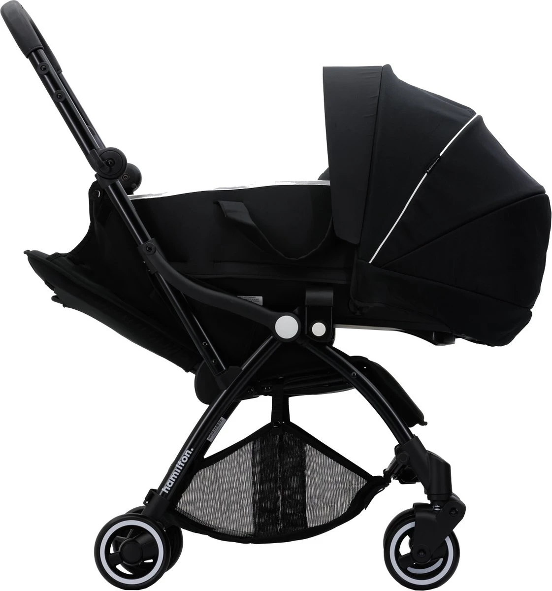 Hamilton By Yoop X1 Plus Kinderwagen - Buggy Met Monteerbare Wieg - Premium Stroller Met One Hand Folding Technologie - Nieuw, Hoger, Uitgebreider 2023 Model - Zwart - Licht, Verstelbaar, Wendbaar En Geschikt Van 0 Maanden Tot 4 Jaar - Afbeelding 4