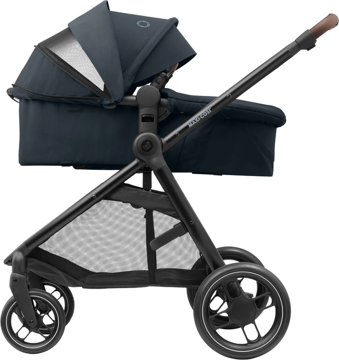 Maxi-Cosi Zelia³ Kinderwagen - Essential Graphite (zwart Frame + Bruin Leer) 13 Maxi-Cosi Zelia³ Kinderwagen - Essential Graphite (zwart Frame + Bruin Leer) - Afbeelding 11