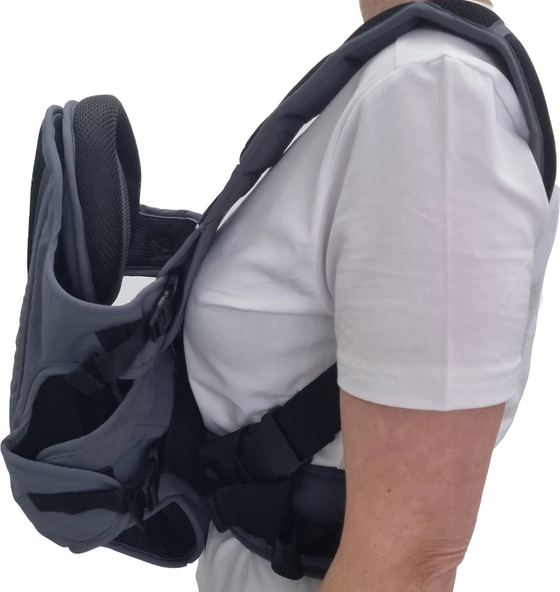 Merkloos Ergonomische Babydrager - Grijs - Draagzak - Voor Buik En Rug - Afbeelding 5