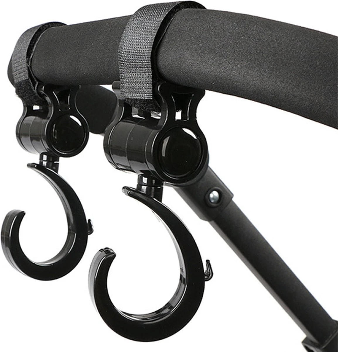 Kinderwagen Tassenhaak 2 Stuks - Boodschappenhaken - Tassenhanger - Babywagen Tassenhaak - Strollerhook - Buggy Haak - Bags Holder - Tassenclips - Rugzak Hanger - Verplaatsbare Hanger - Rolstoelhaak - Auto Hoofdsteun Haak - Afbeelding 3