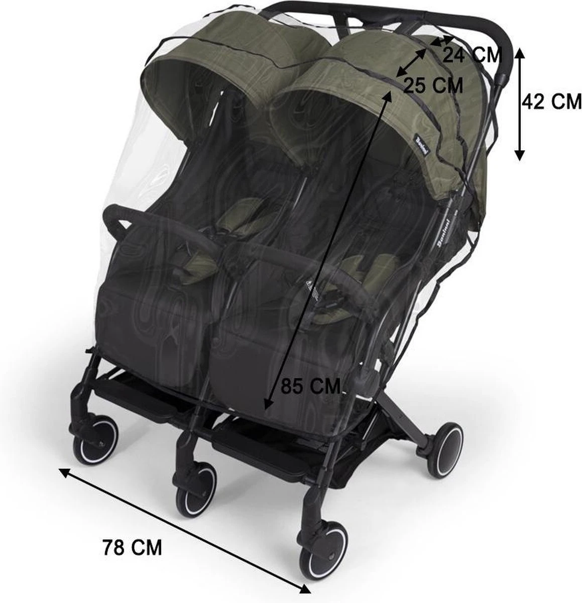 Bannini Duo Buggy Adige Regenhoes - Afbeelding 2