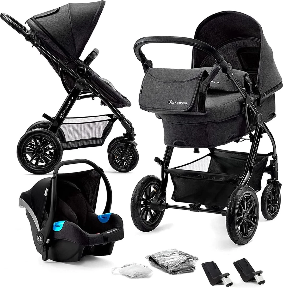Kinderkraft Moov 3 In 1 Kinderwagen - Inclusief Autostoel - Black