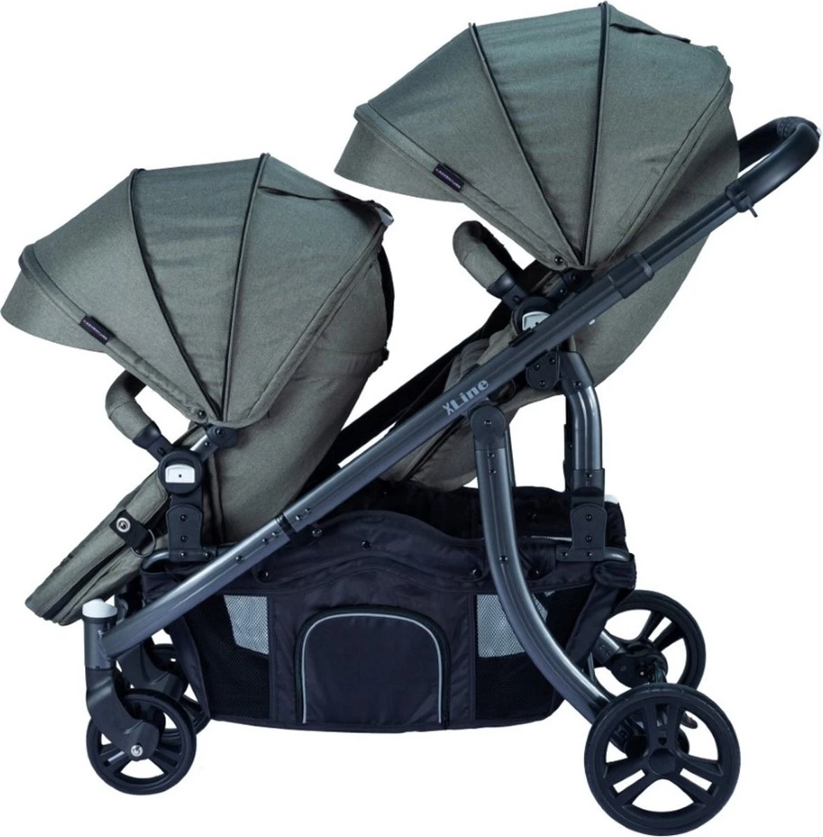 X Adventure Duo Kinderwagen / Tweeling Kinderwagen – Emerald Green - Afbeelding 2