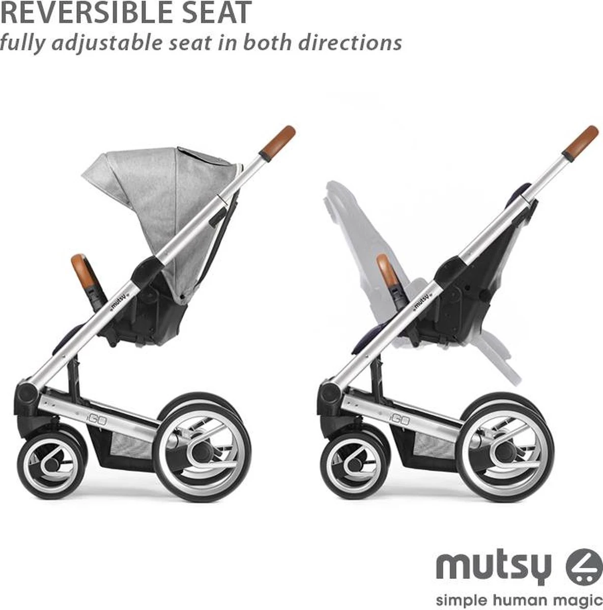 MUTSY - IGO - Kinderwagen - Onderstel: Heritage Green Blue I2 - Reiswieg: IGO Midnight - Afbeelding 4