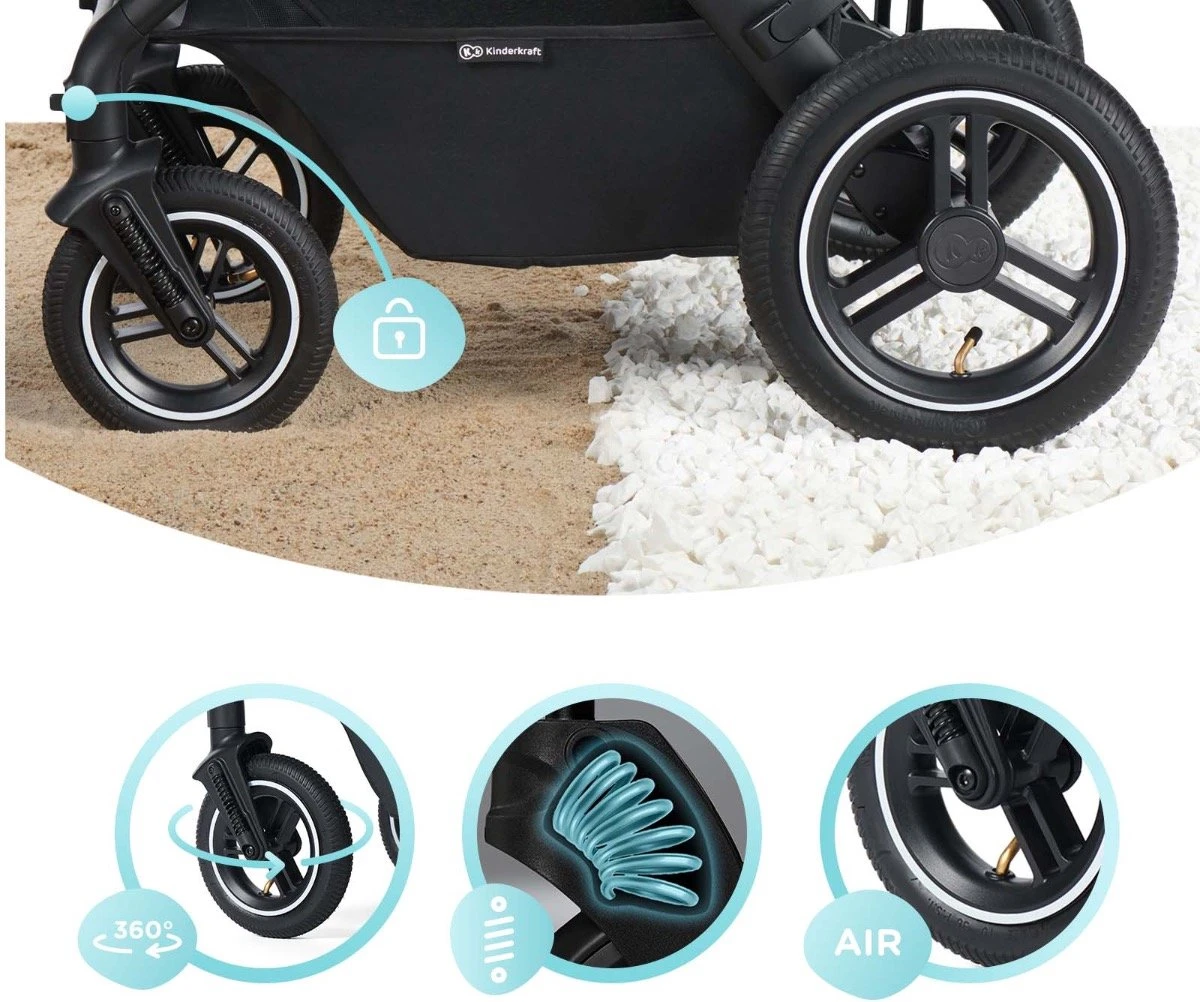 Kinderkraft B-Tour Ash Grey 3-in-1 Combi Kinderwagen Incl. Autostoel KSBTOU00DGR3000 14 Kinderkraft B-Tour Ash Grey 3-in-1 Combi Kinderwagen Incl. Autostoel KSBTOU00DGR3000 - Afbeelding 12