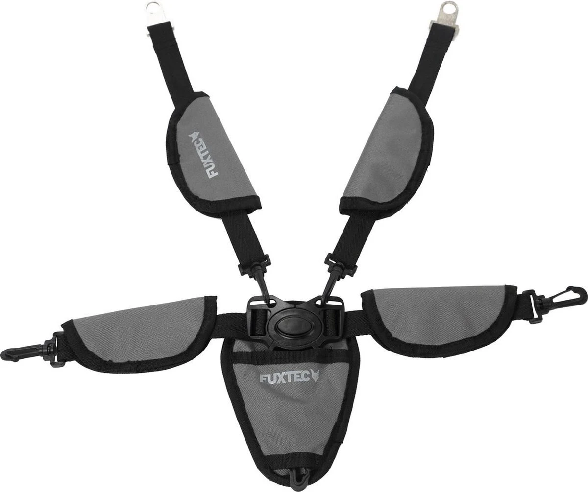 FUXTEC Veiligheidsriem - 5-punts - Veiligheidsgordel Voor Bolderkar - Grijs