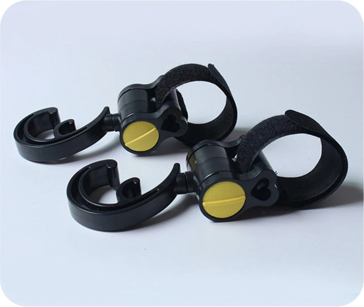 Merkloos 2x Haken Voor Kinderwagen / Buggy / Babywagen - Dubbele Tashanger - Tassenhaak - 2 Haakjes Voor Tassen - Tassenhanger - Zwart - Afbeelding 2