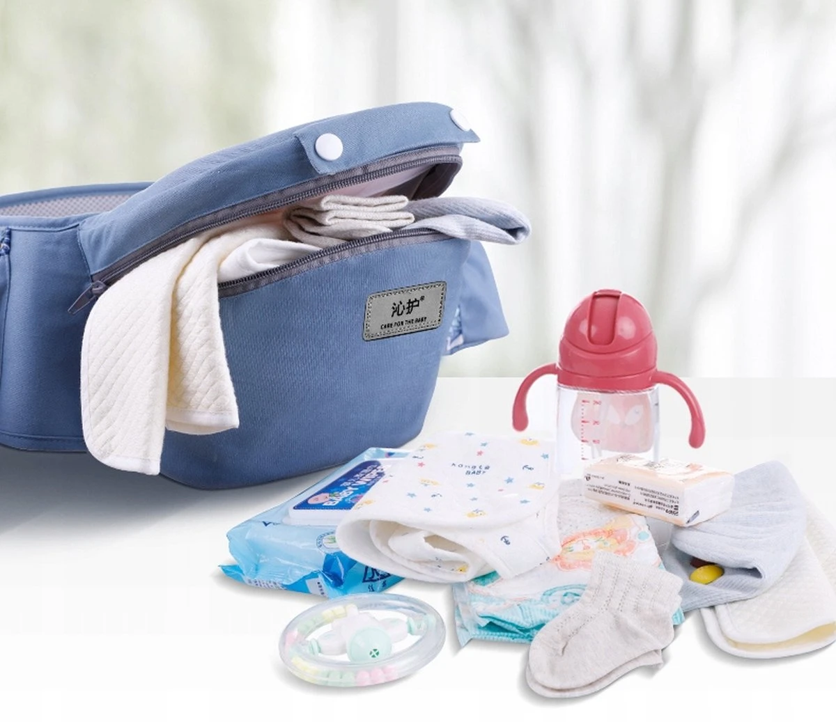 Merkloos Ergonomische Babydraagzak - 15 In 1 - Donkerblauw - 0 Tot 48 Maanden - Babydrager -Buikdrager En Rugdrager - Baby Draagzak - Ergonomisch - Heupdrager - Afbeelding 3