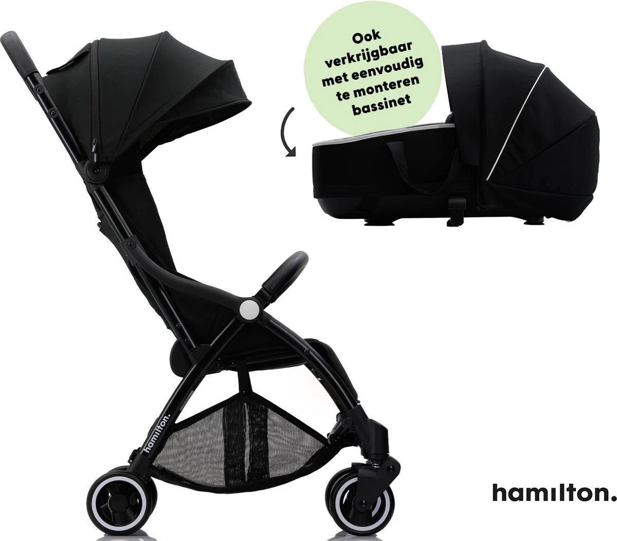 Hamilton By Yoop X1 Plus Buggy – Nieuw, Hoger, Uitgebreider 2023 Model – Premium Stroller Met One Hand Folding Technologie – Zwart – Lichte, Verstelbare En Wendbare Kinderwagen Met Vele Gemakken - Afbeelding 5