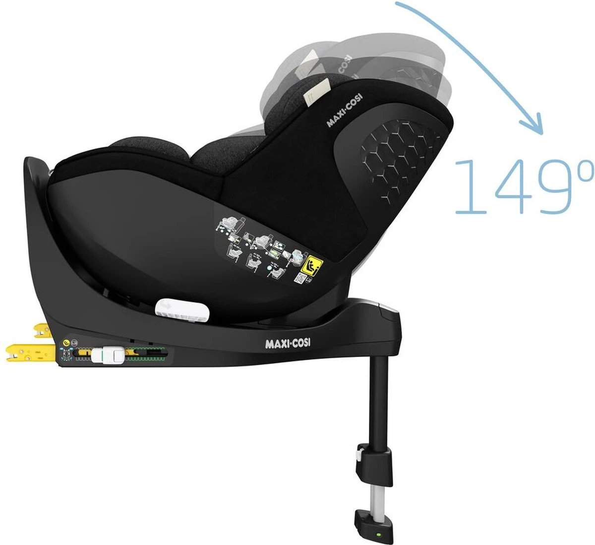 Maxi-Cosi Mica Pro Eco I-Size Autostoeltje - 360° Draaibaar - Gerecyclede Stoffen - Authentic Black - Vanaf De Geboorte Tot Ca. 4 Jaar - Afbeelding 7