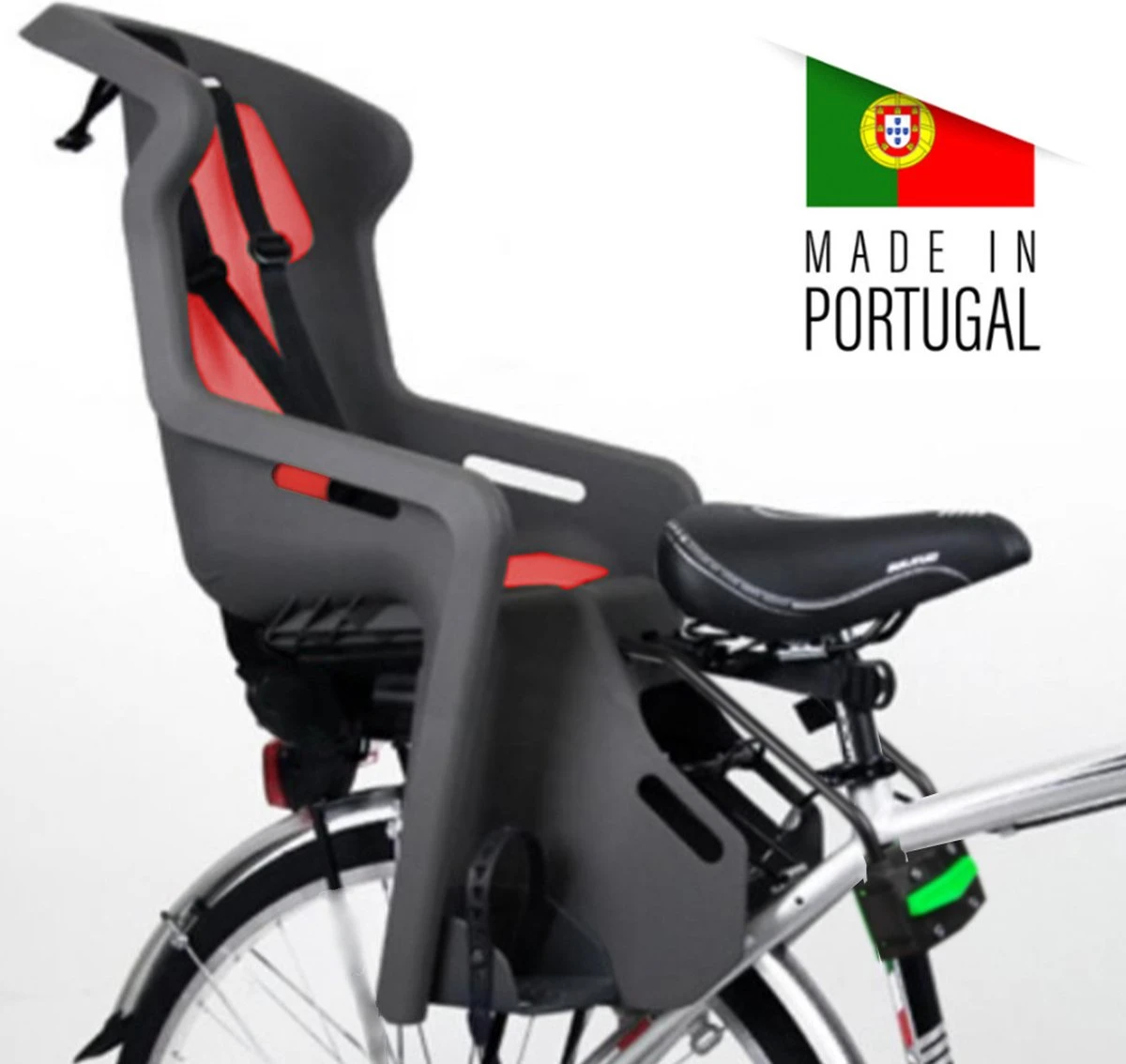 Brioso Fietsstoeltje Achter - Achterzitje Fiets - Kinderzitje Fiets - Zwart/rood - Afbeelding 6