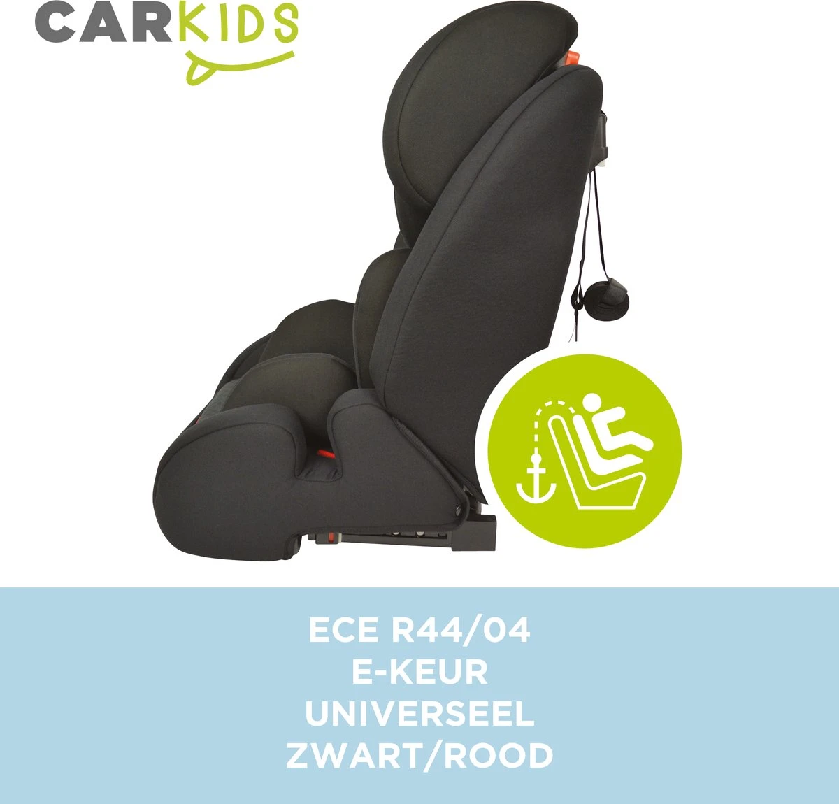 Carkids Verstelbaar Kinderautostoeltje Zwart En Rood | Kinderautostoel Groep 1-2-3 Met Isofix En Top Tether Connector | Kinderen Van 9 Maanden -12 Jaar | 9-36 Kg - Afbeelding 6