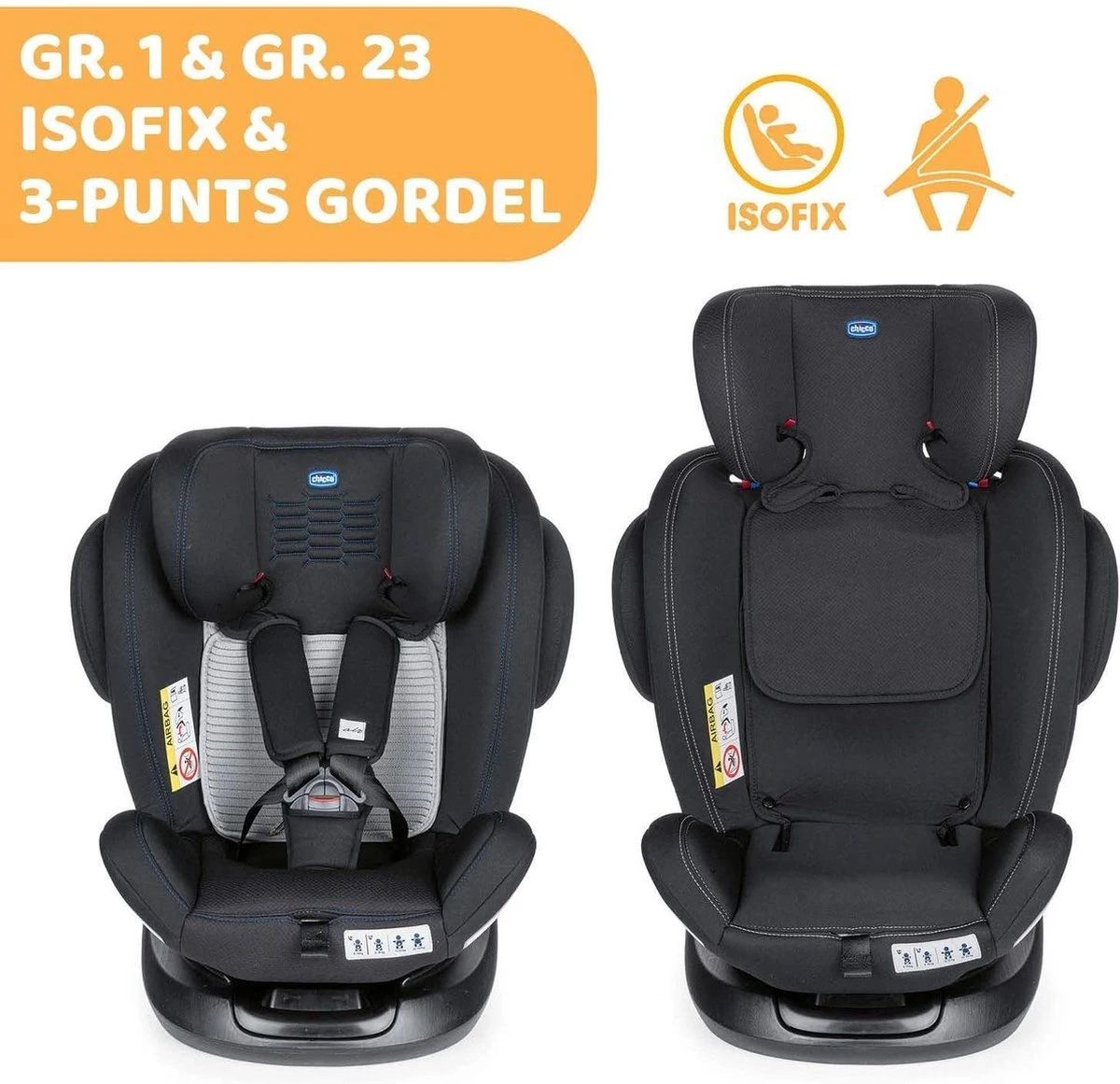 Chicco Autostoel Unico PLUS - Groep 0 1 2 3 - Isofix Bevestiging -Verstelbare Hoofdsteun - Zwart - Afbeelding 10