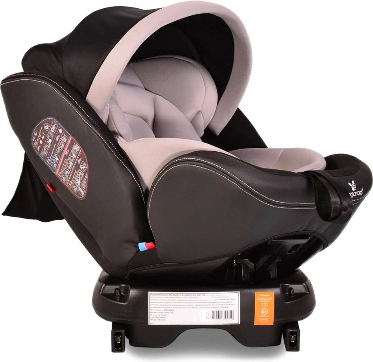Cangaroo Pilot Black Leather SPS Isofix 360° 0-36 Kg Autostoel Met Zonnekap - Afbeelding 3