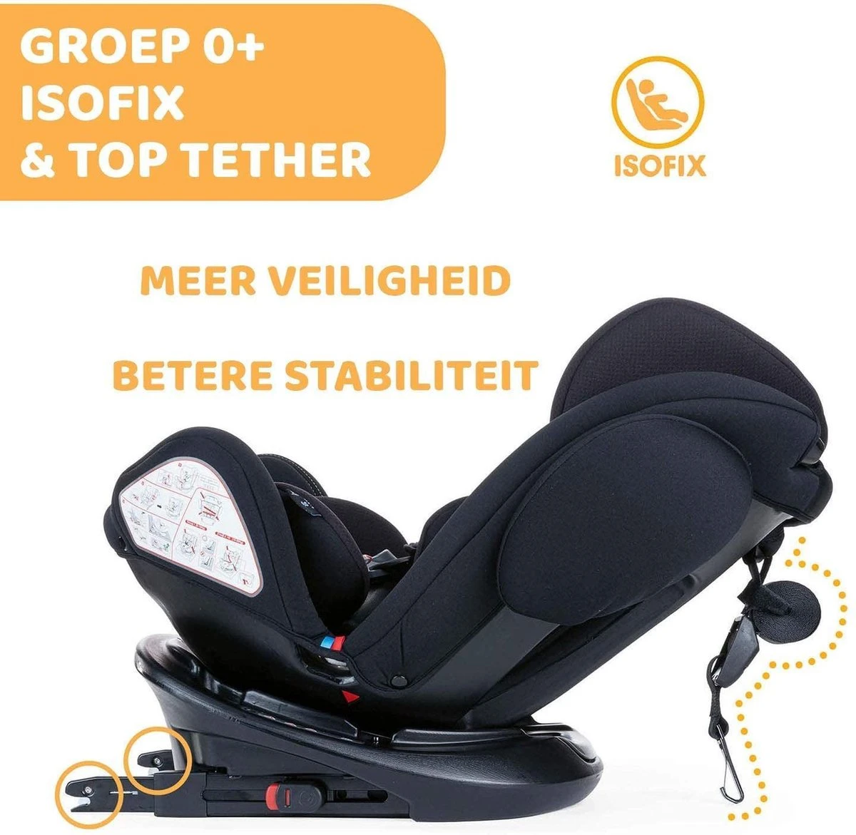 Chicco Autostoel Unico PLUS - Groep 0 1 2 3 - Isofix Bevestiging -Verstelbare Hoofdsteun - Zwart - Afbeelding 3