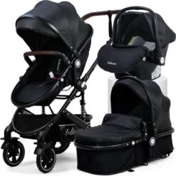 Merkloos 3 In 1 Kinderwagen - Buggy - Opklapbare Wandelwagen - Opvouwbaar - Kinderwagen 3 In 1 - Wandelwagen - Kinderwagens - Kinderwagen 3 In 1 Incl Autostoel - Wandelwagen Baby - Maxi-Cosi
