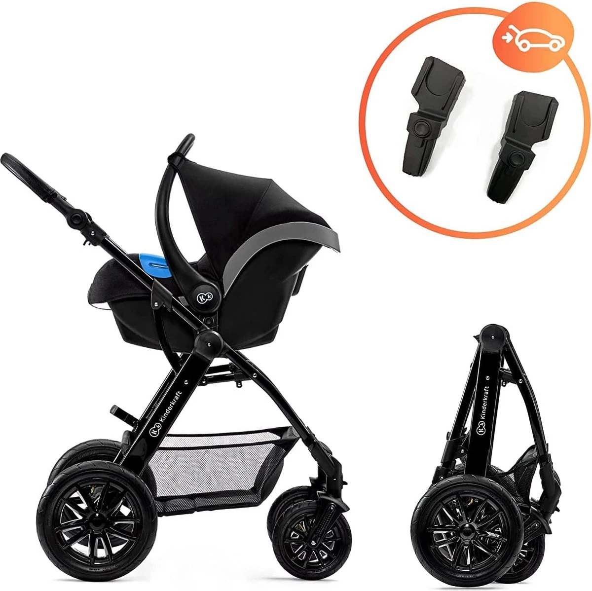 Kinderkraft Moov 3 In 1 Kinderwagen - Inclusief Autostoel - Black - Afbeelding 5