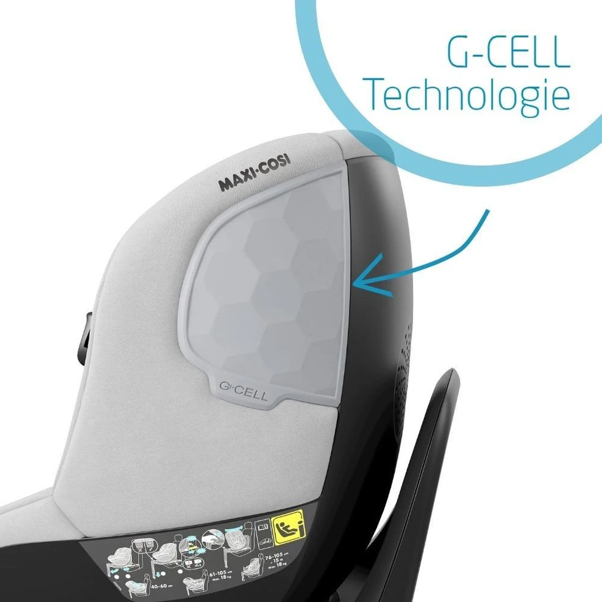 Maxi-Cosi Mica I-Size Autostoeltje - 360° Draaibaar - Authentic Grey - Afbeelding 5