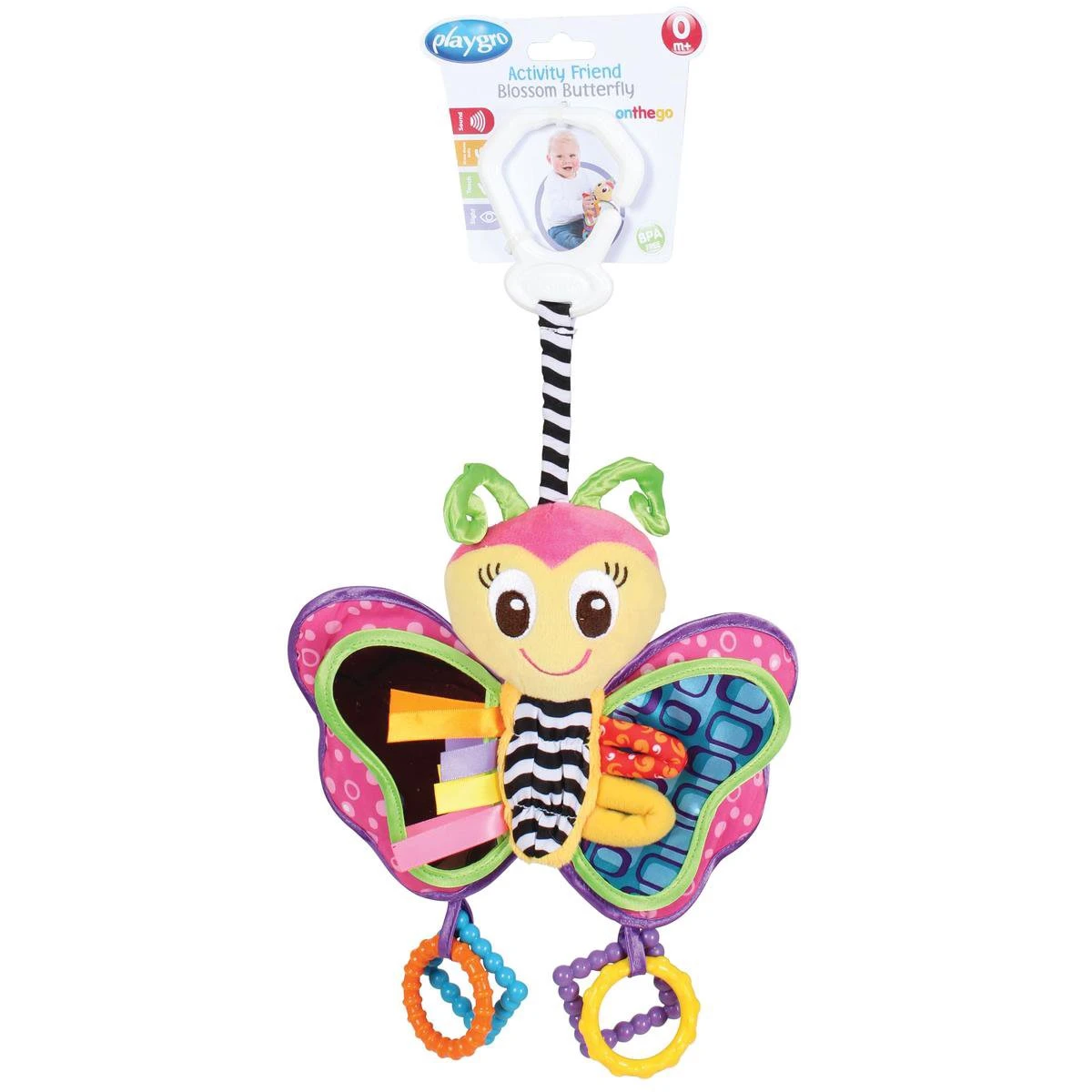 Playgro Activiteitenspeeltje Vlinder - Hangspeeltje - Knuffeldier - Afbeelding 5