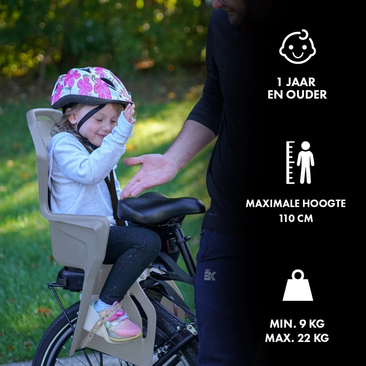 Brioso Fietsstoeltje Achter – Achterzitje Fiets – Kinderzitje Fiets - Zandgrijs/rood 4 Brioso Fietsstoeltje Achter – Achterzitje Fiets – Kinderzitje Fiets - Zandgrijs/rood - Afbeelding 2