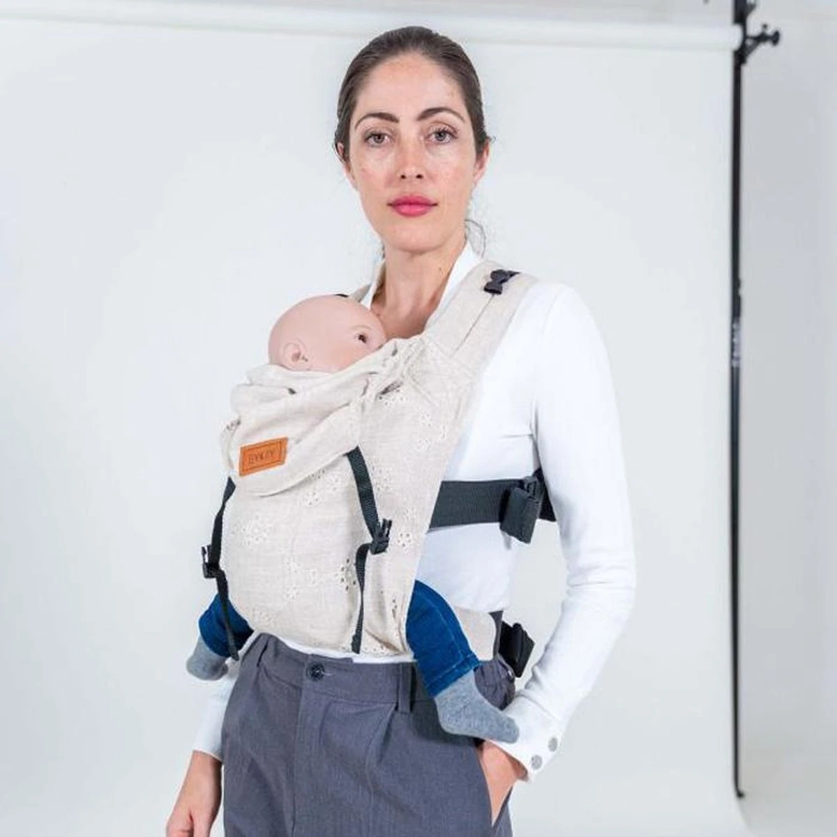 ByKay - Draagzak - Click Carrier Classic - Linnen Lace - Organic Linnen - Afbeelding 7