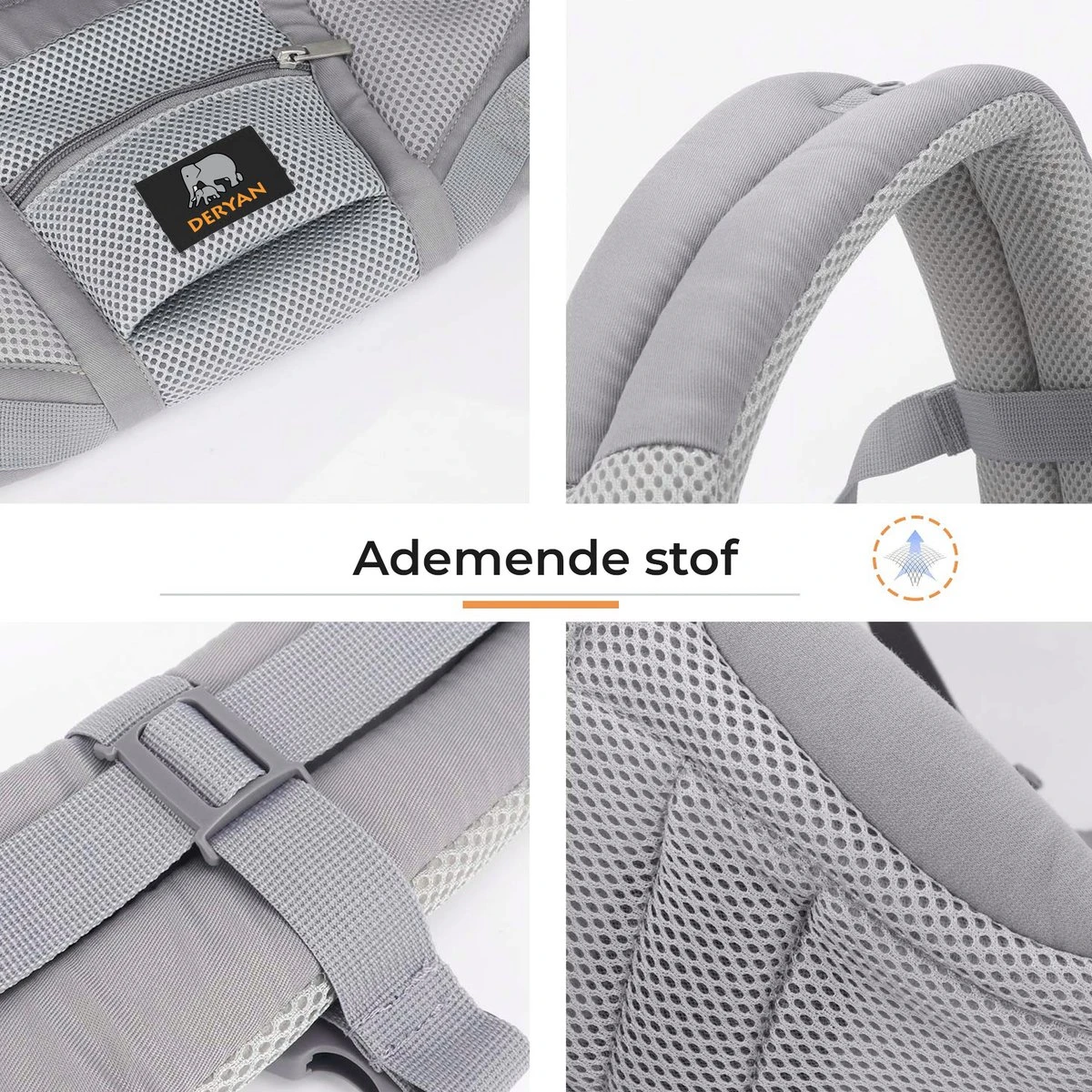 Deryan Meinkind Draagzak - Buikdrager 4-in-1 Antraciet/Grijs - Afbeelding 11