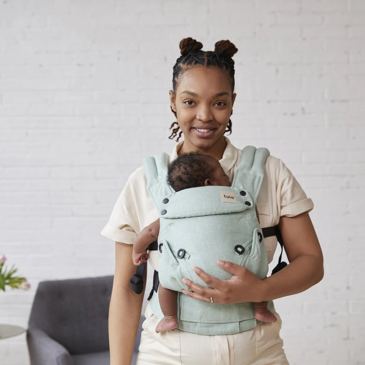 Tula Explore Draagzak Linen Eucalyptus - Ergonomische Draagzak Baby Vanaf Geboorte (maat 56) - Afbeelding 9