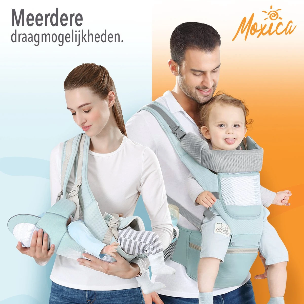 Moxica Draagzak Baby - Draagdoek - Carrier - Kinderdrager - Babydrager - Drager - Afbeelding 2