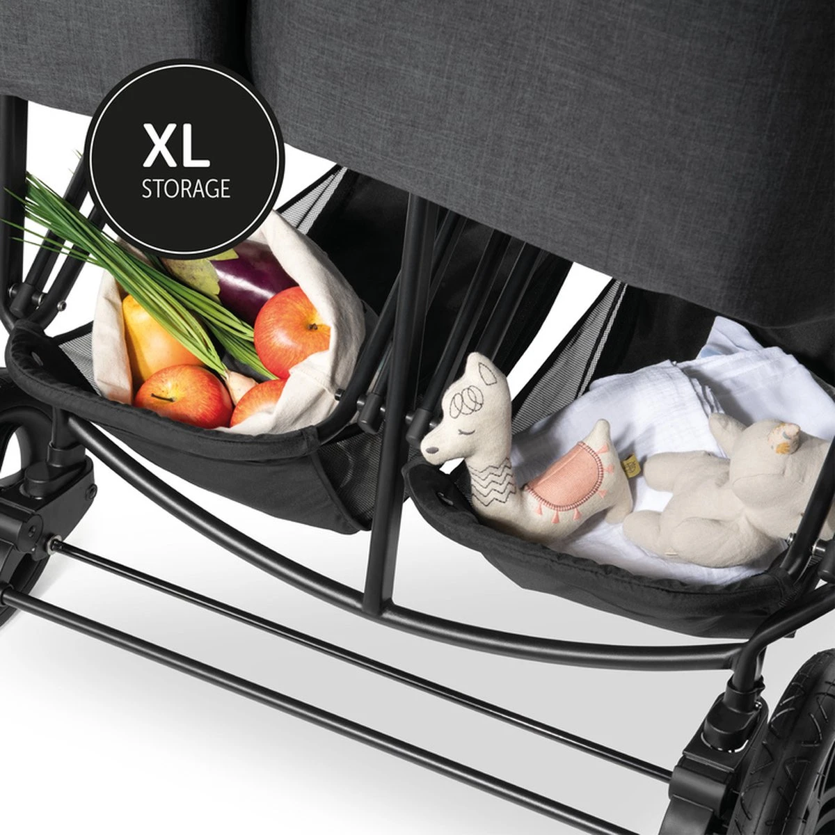 Hauck Uptown Duo Melange Broertje/zusje Kinderwagen Black - Afbeelding 10