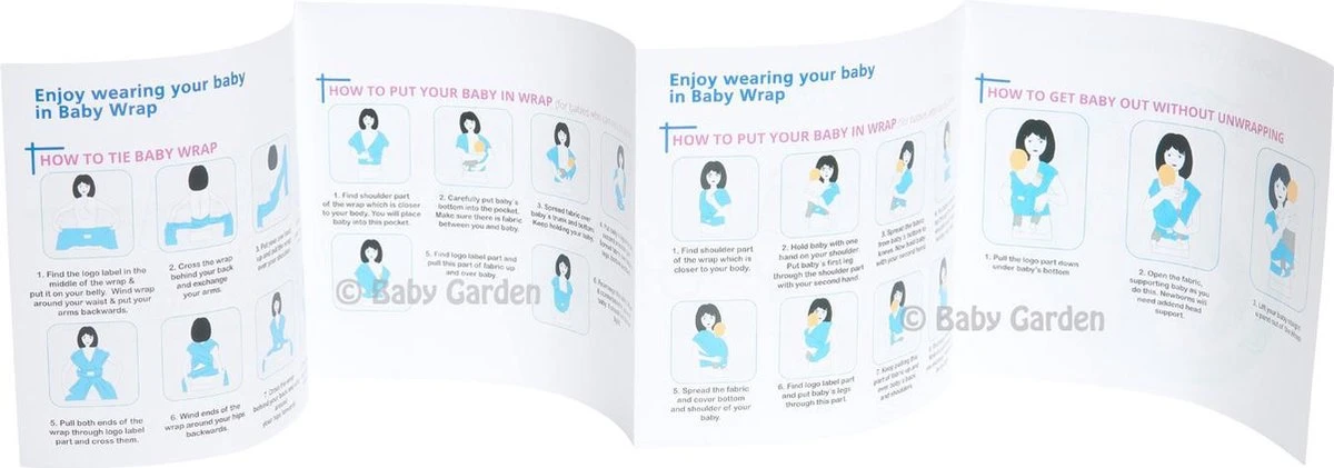 Baby Garden Draagdoek Grijs - Ergonomisch - Original - Inclusief Slabbetje - Afbeelding 9