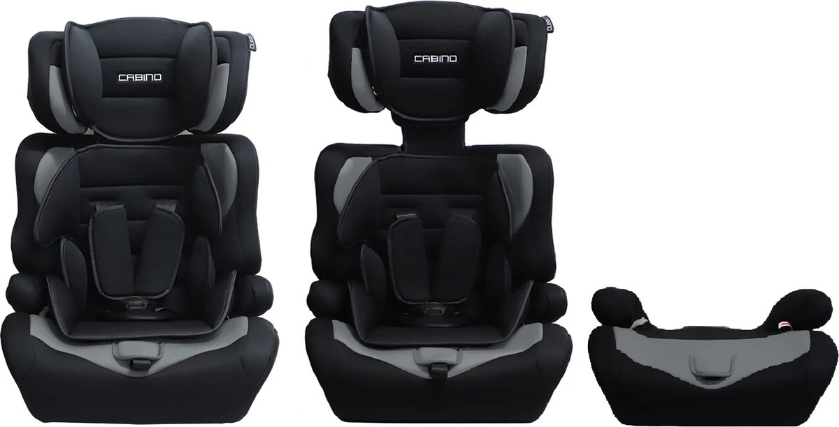 Cabino Autostoel Groep 1/2/3 (9-36kg) - Zwart-Grijs
