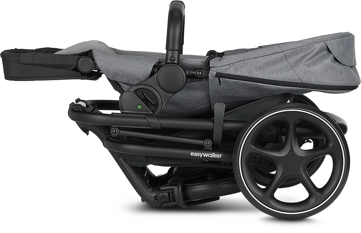 Easywalker Harvey 3 / Harvey³ Voordeelset Bestaande Uit Kinderwagen, Reiswieg, Voetenzak, Regenhoes Voor Zitting En Reiswieg, Hoes Voor De Reiswiegmatras - Kleur Fossil Grey - Afbeelding 5