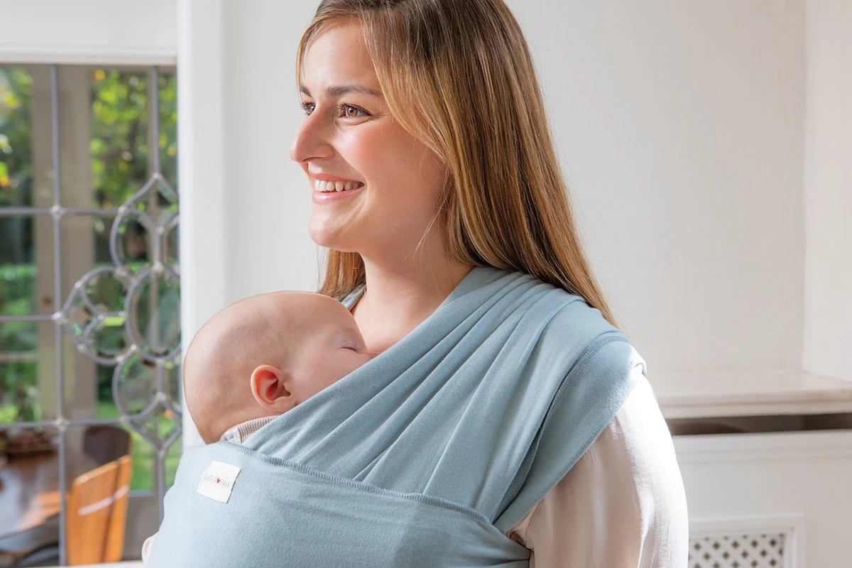 Babylonia - Tricot-Slen Organic - Draagdoek Baby - Silver Blue 4 Babylonia - Tricot-Slen Organic - Draagdoek Baby - Silver Blue - Afbeelding 2