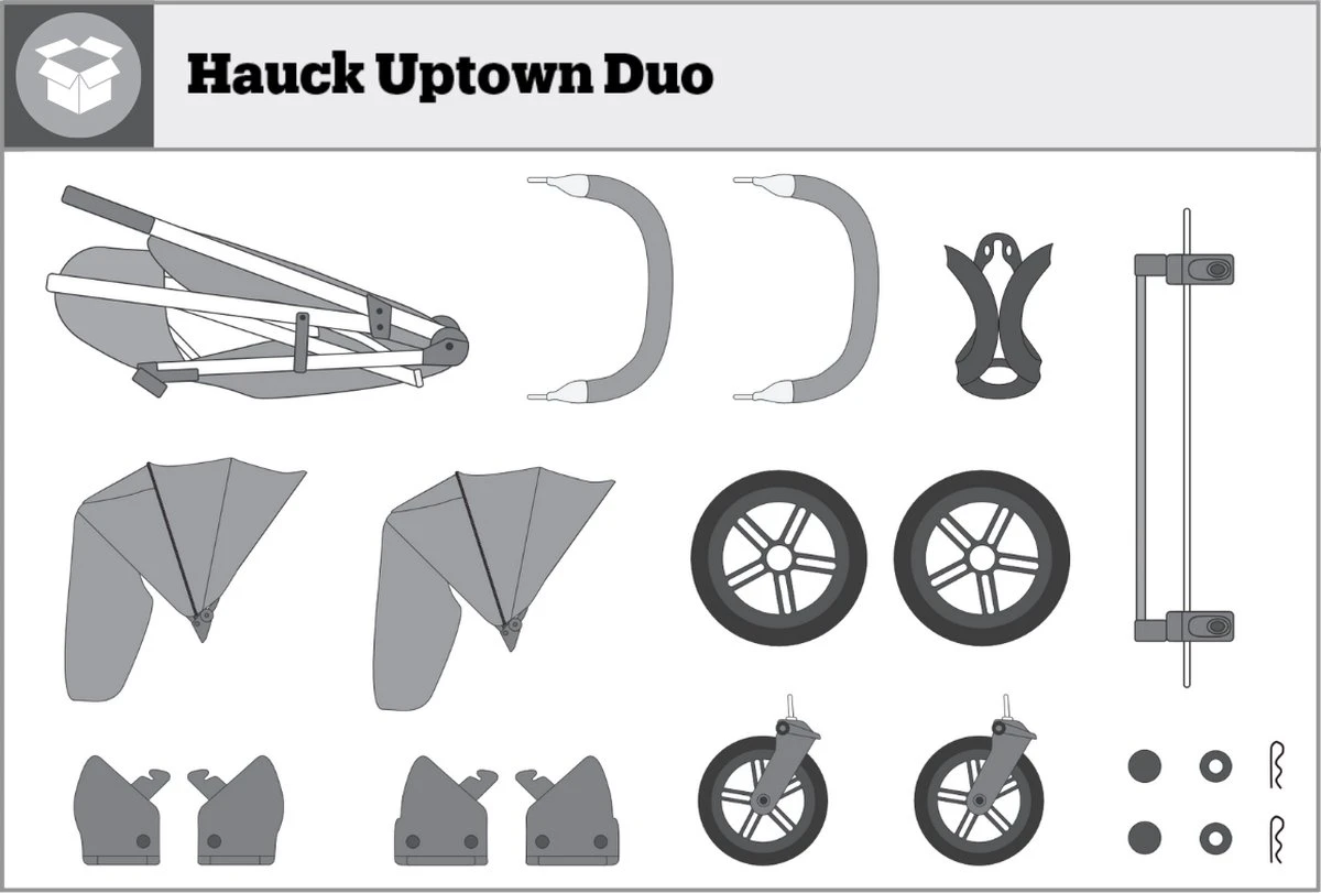 Hauck Uptown Duo Melange Broertje/zusje Kinderwagen Black - Afbeelding 9