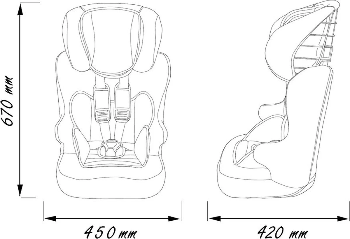 Nania RACER ECO - Meegroei Autostoel Groep 1/2/3 - Van 9 Tot 36 Kg - Zwart Autostoeltje - Afbeelding 6