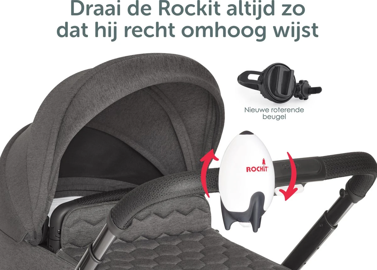 Nieuwe Draaibare Montage Beugel Rockit Baby Rocker | Past Op Oud (4 AA Batterij) En Nieuw Model Rockit (oplaadbaar) | Draaibaar | Sterker | Betere Montage | - Afbeelding 3
