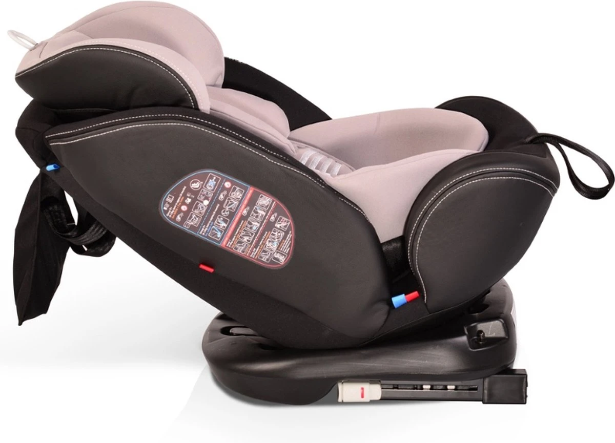 Cangaroo Pilot Black Leather SPS Isofix 360° 0-36 Kg Autostoel Met Zonnekap - Afbeelding 4