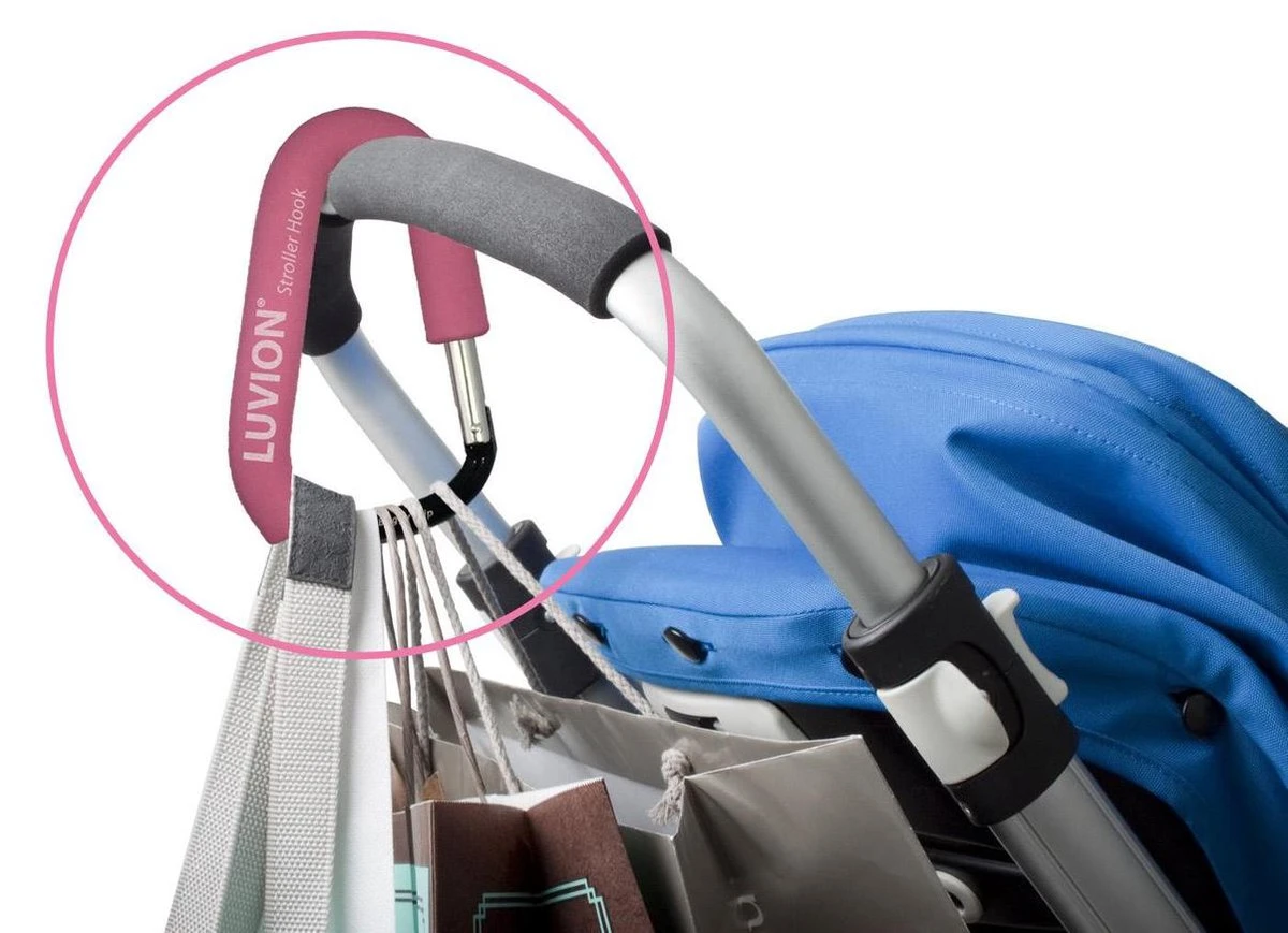 Luvion Buggy Haak / Kinderwagen Tassenhaak - Roze - Afbeelding 3
