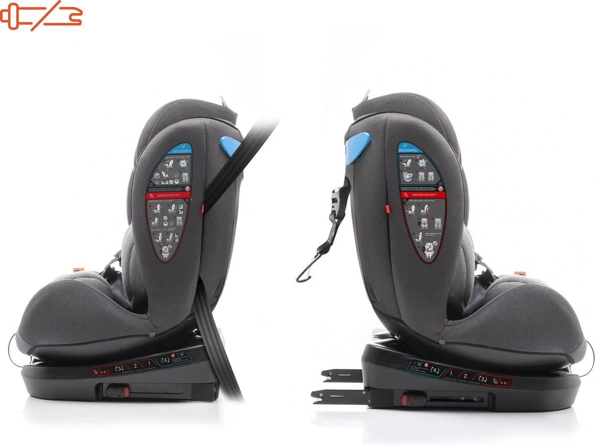 Babyauto Biro D FIX Black/grey Group 0+ 1 2 3 - 0-36 Kg - Isofix - Afbeelding 4