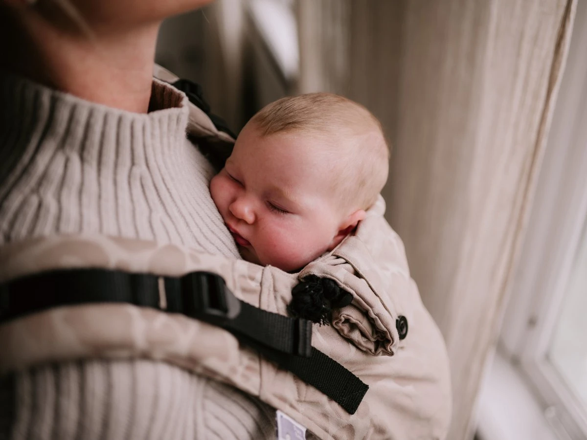 Draagzak - Pure Baby Love - Click & Go Baby - Panter Taupe - Maat 50 T/m 86 - Afbeelding 2