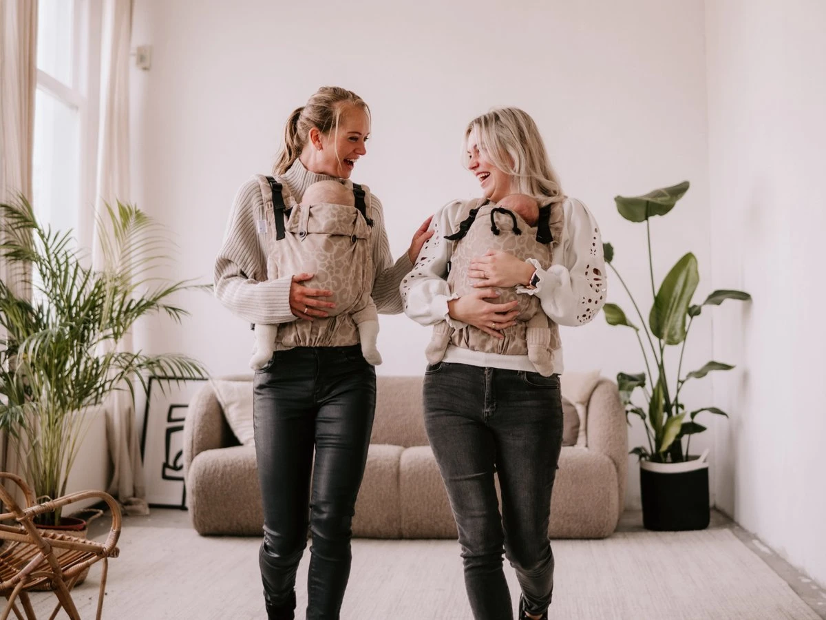 Draagzak - Pure Baby Love - Click & Go Baby - Panter Taupe - Maat 50 T/m 86 - Afbeelding 3