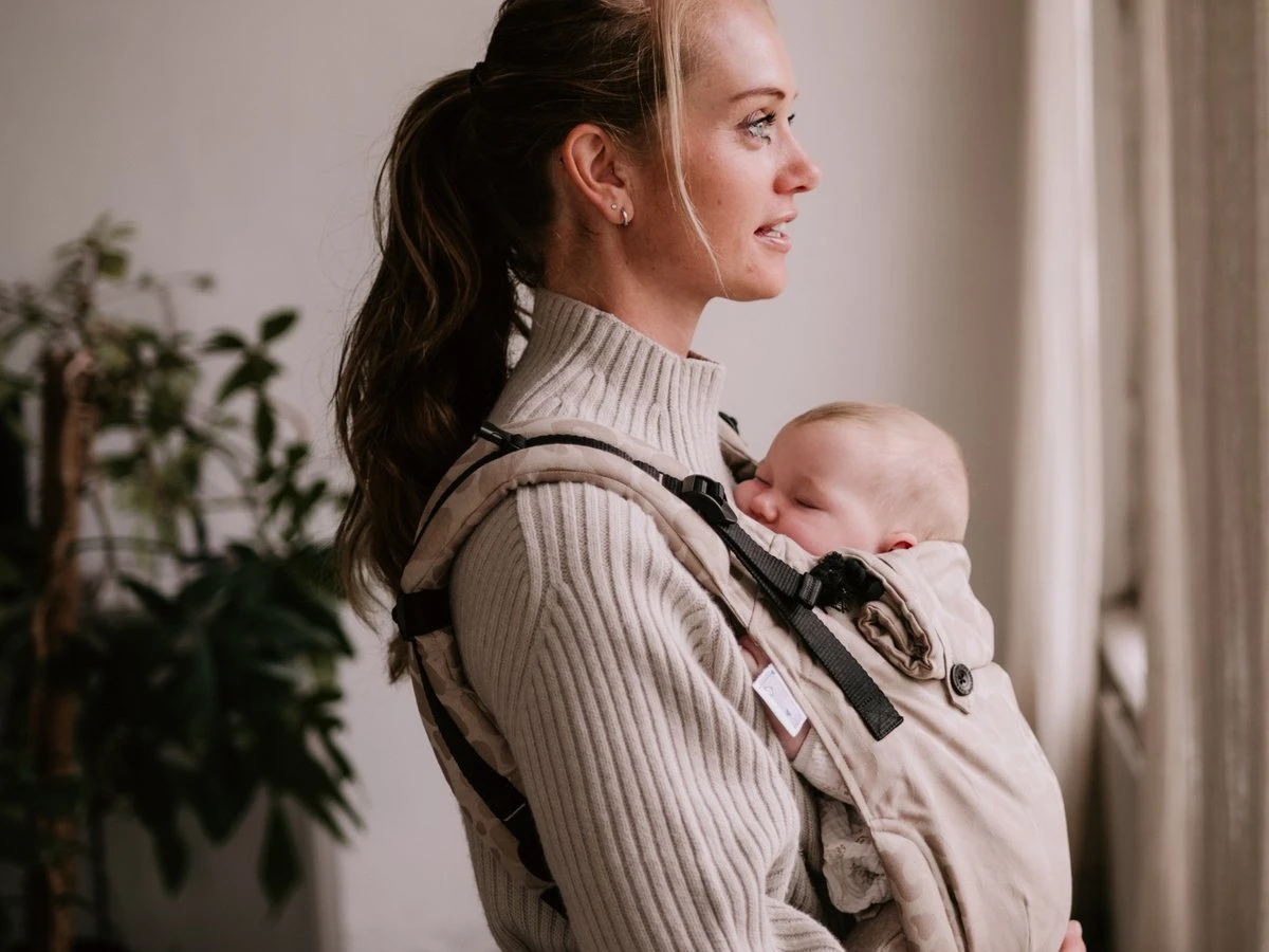 Draagzak - Pure Baby Love - Click & Go Baby - Panter Taupe - Maat 50 T/m 86 - Afbeelding 5