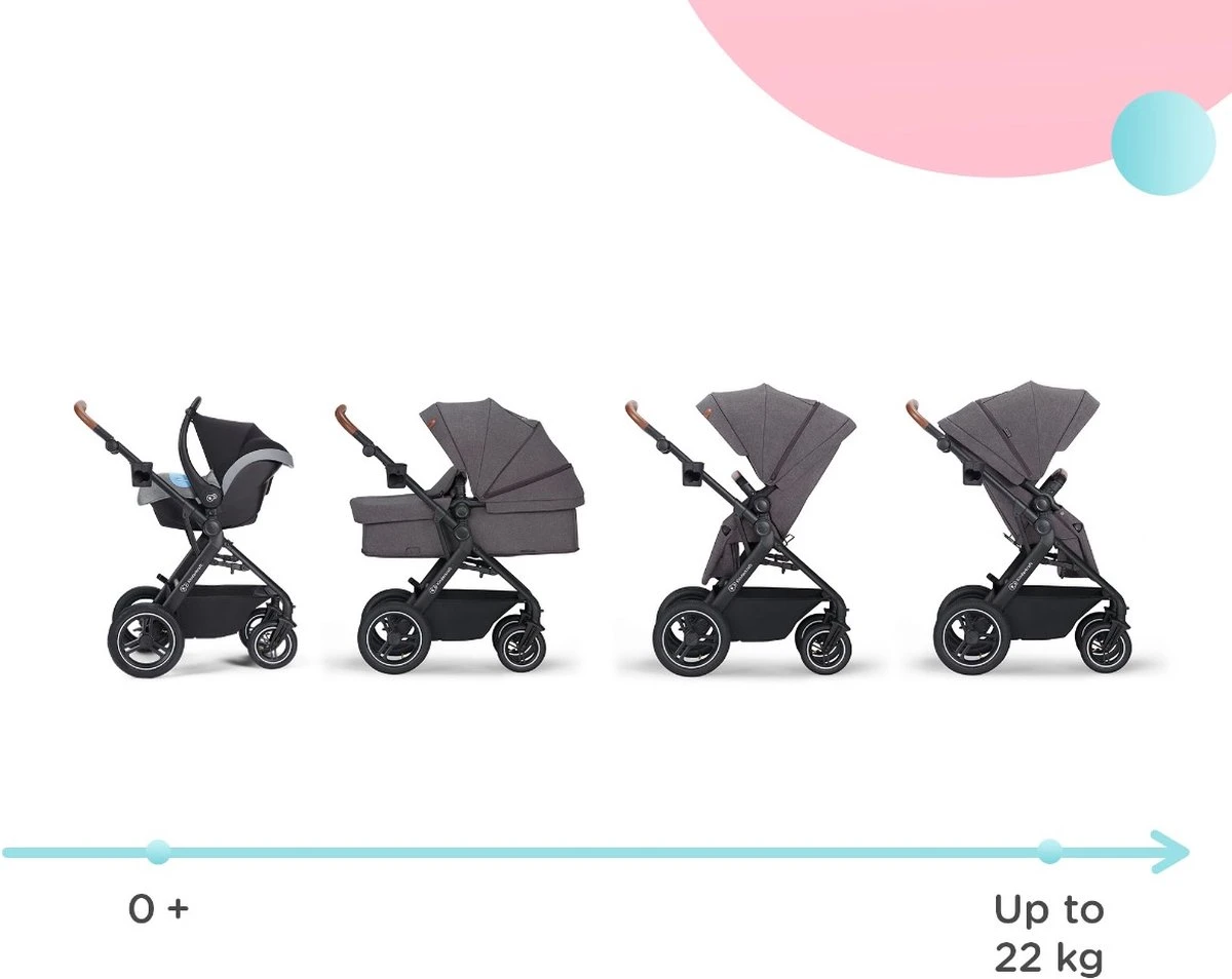 Kinderkraft B-Tour Ash Grey 3-in-1 Combi Kinderwagen Incl. Autostoel KSBTOU00DGR3000 21 Kinderkraft B-Tour Ash Grey 3-in-1 Combi Kinderwagen Incl. Autostoel KSBTOU00DGR3000 - Afbeelding 19