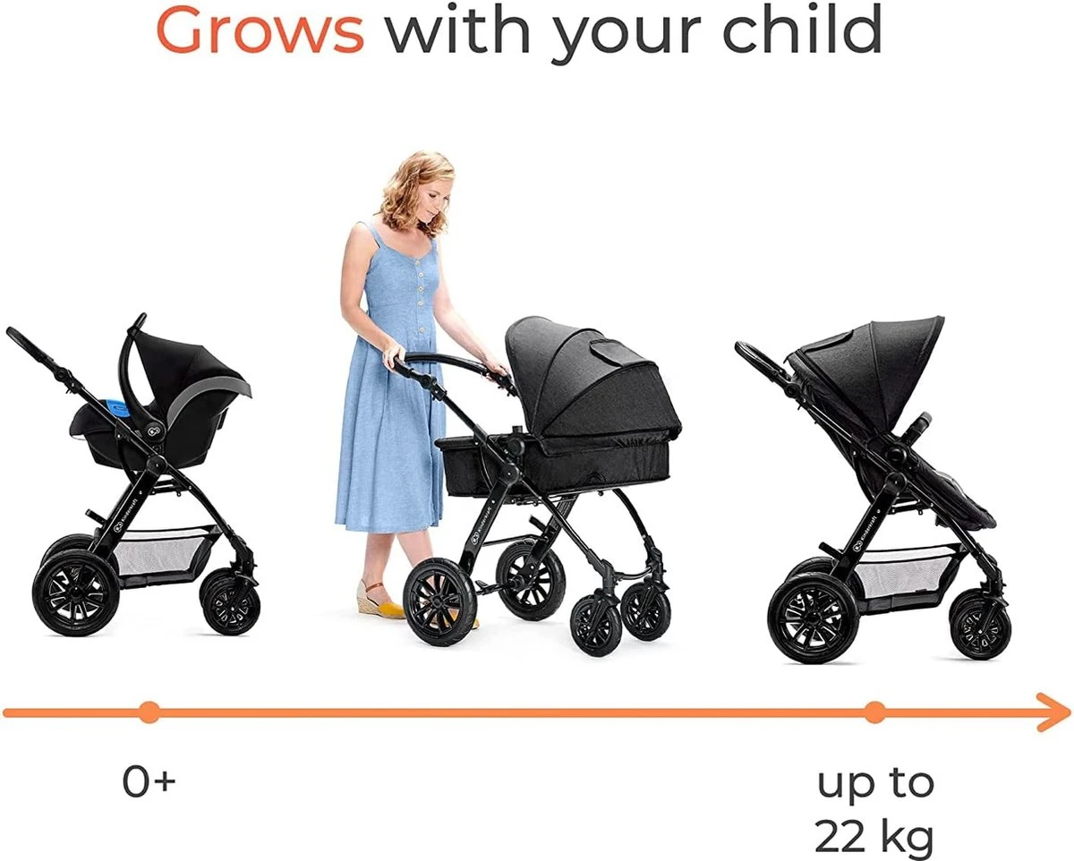 Kinderkraft Moov 3 In 1 Kinderwagen - Inclusief Autostoel - Black - Afbeelding 9